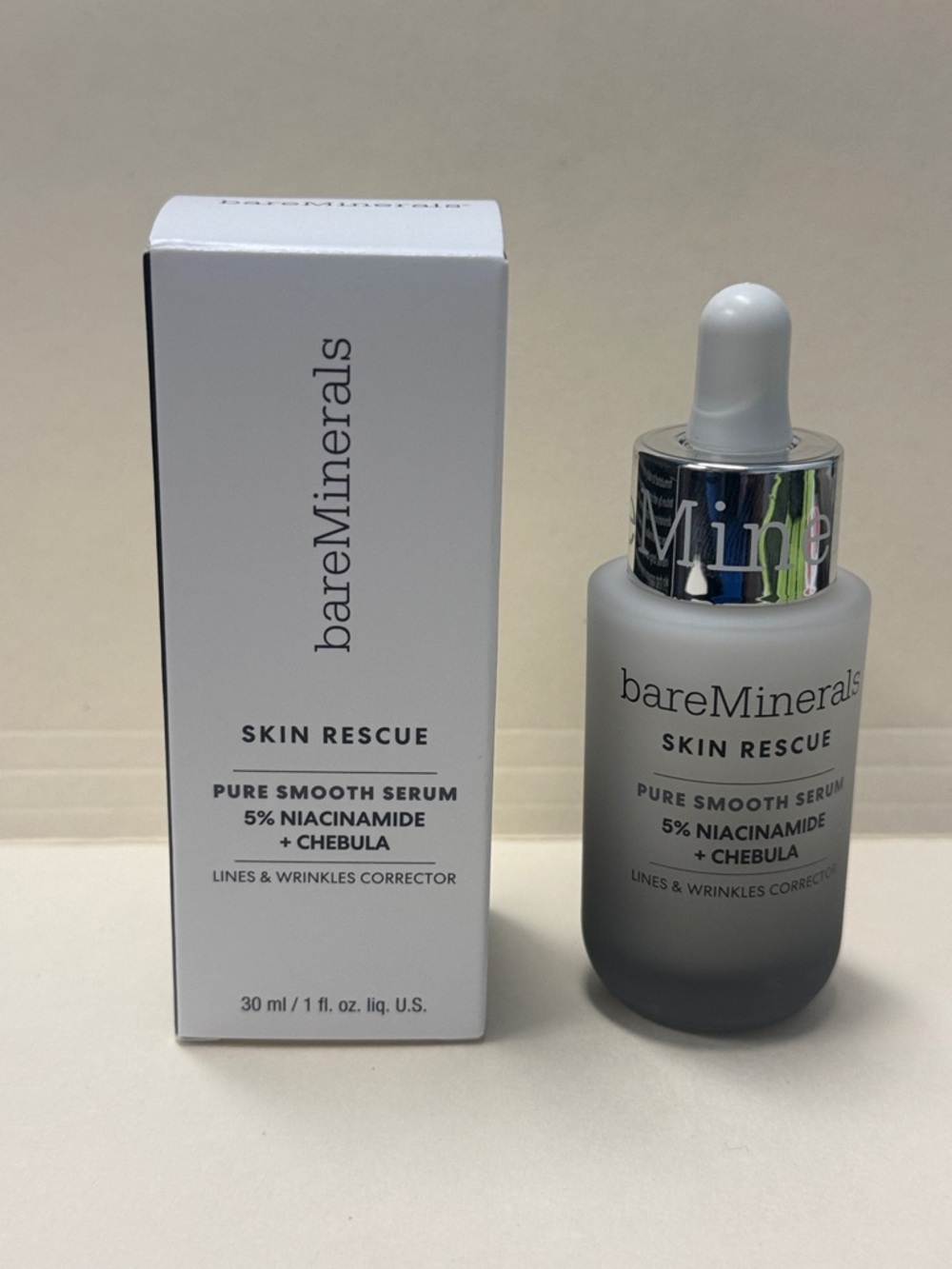 BareMinerals Skin Rescue Pure Smooth Serum 5% Niacinamide + Chebula 1oz NIB $65
